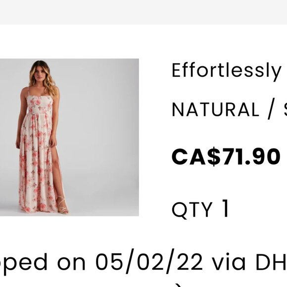 Floral Chiffon Dress - Picture 2 of 8